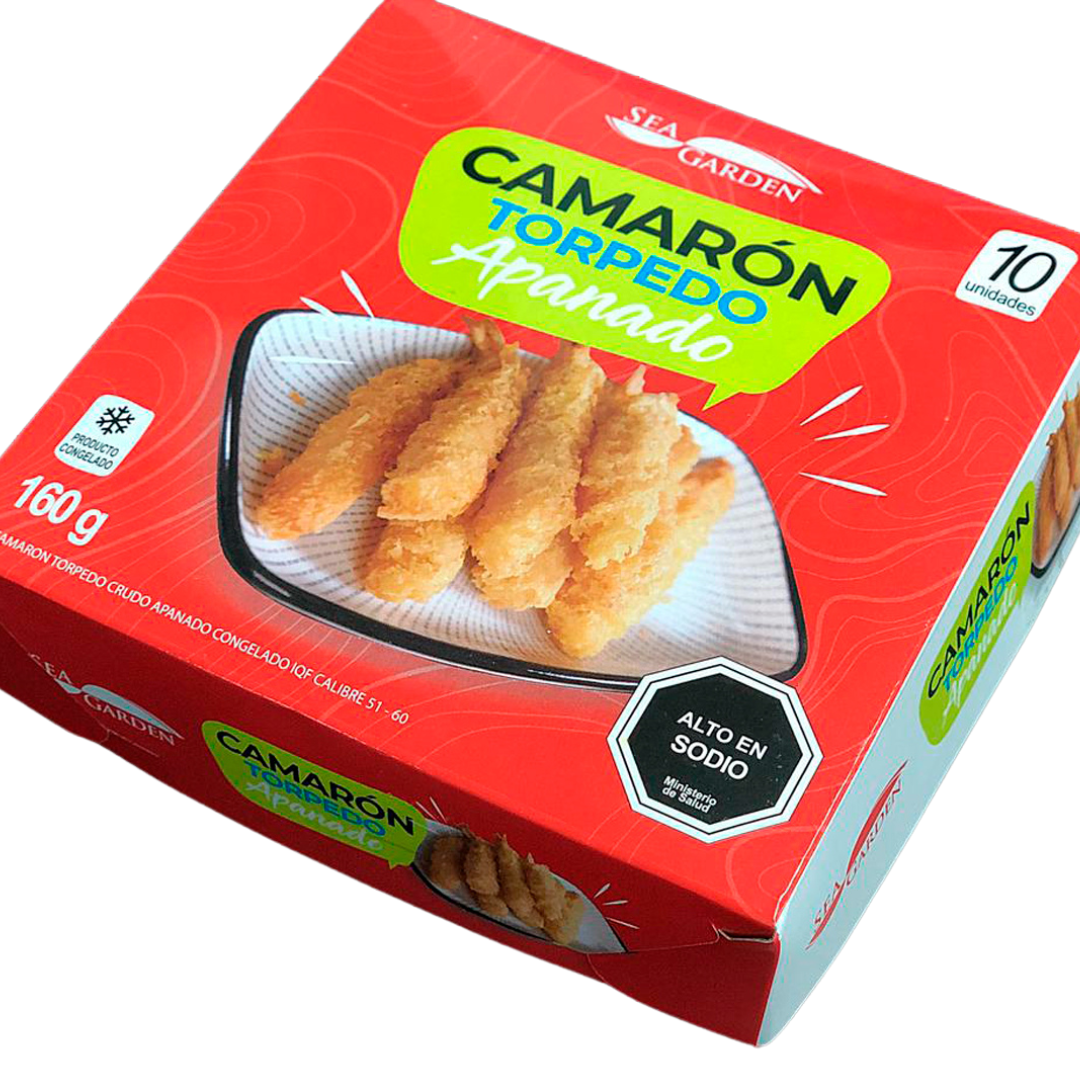 Camarón Torpedo Apanado Calibre (51/60) 10 UND